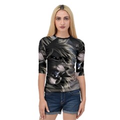 Angry Lion Digital Art Hd Quarter Sleeve Raglan Tee