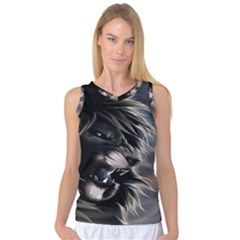 Angry Lion Digital Art Hd Women s Basketball Tank Top