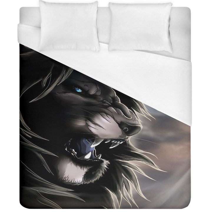 Angry Lion Digital Art Hd Duvet Cover (California King Size)