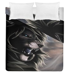 Angry Lion Digital Art Hd Duvet Cover Double Side (Queen Size)