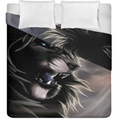 Angry Lion Digital Art Hd Duvet Cover Double Side (King Size)