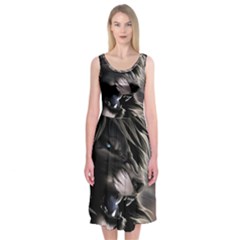 Angry Lion Digital Art Hd Midi Sleeveless Dress