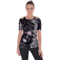 Angry Lion Digital Art Hd Short Sleeve Top