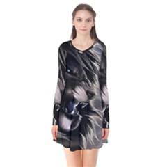 Angry Lion Digital Art Hd Flare Dress