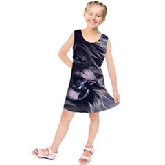 Angry Lion Digital Art Hd Kids  Tunic Dress