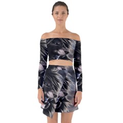 Angry Lion Digital Art Hd Off Shoulder Top with Skirt Set