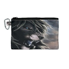 Angry Lion Digital Art Hd Canvas Cosmetic Bag (Medium)