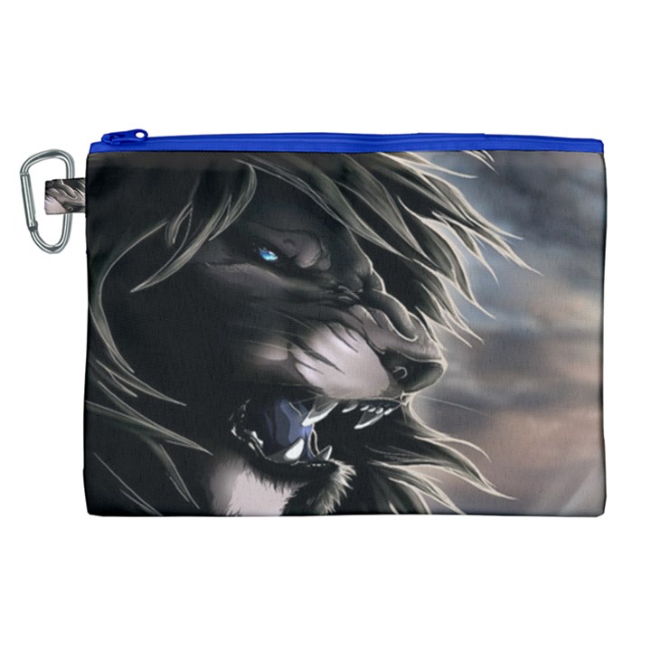 Angry Lion Digital Art Hd Canvas Cosmetic Bag (XL)