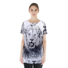 Lion Wildlife Art And Illustration Pencil Skirt Hem Sports Top by Celenk