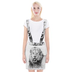 Lion Wildlife Art And Illustration Pencil Braces Suspender Skirt by Celenk