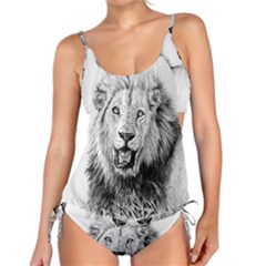 Lion Wildlife Art And Illustration Pencil Tankini Set by Celenk