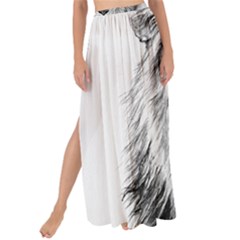 Lion Wildlife Art And Illustration Pencil Maxi Chiffon Tie-up Sarong by Celenk