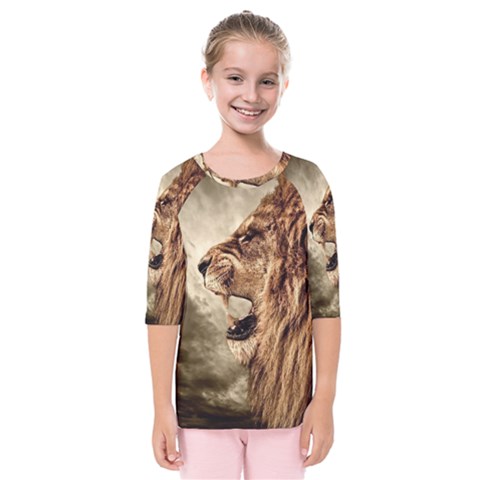 Roaring Lion Kids  Quarter Sleeve Raglan Tee by Celenk