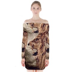 Roaring Lion Long Sleeve Off Shoulder Dress