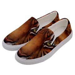 The Tiger Face Men s Canvas Slip Ons by Celenk