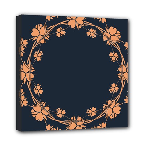 Floral Vintage Royal Frame Pattern Mini Canvas 8  X 8  by Celenk