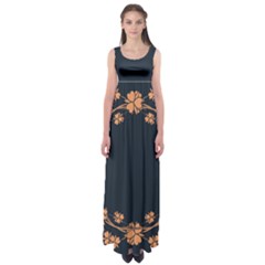 Floral Vintage Royal Frame Pattern Empire Waist Maxi Dress by Celenk