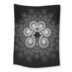 Fractal Filigree Lace Vintage Medium Tapestry by Celenk