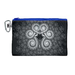 Fractal Filigree Lace Vintage Canvas Cosmetic Bag (large) by Celenk