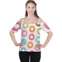 Colored Doughnuts Pattern Cutout Shoulder Tee View1