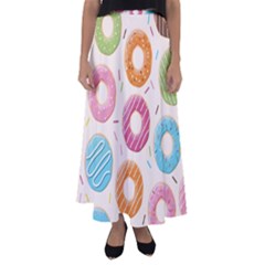 Colored Doughnuts Pattern Flared Maxi Skirt by Bigfootshirtshop