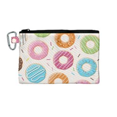 Colored Doughnuts Pattern Canvas Cosmetic Bag (medium) by Bigfootshirtshop