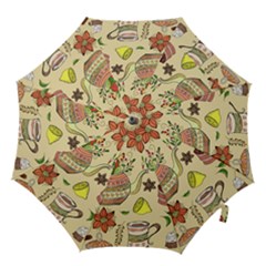 Colored Afternoon Tea Pattern Hook Handle Umbrellas (small) by Bigfootshirtshop