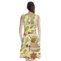 Colored Afternoon Tea Pattern Sleeveless Waist Tie Chiffon Dress View2