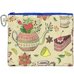 Colored Afternoon Tea Pattern Canvas Cosmetic Bag (xxxl) by Bigfootshirtshop