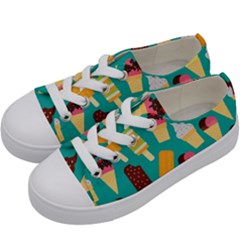 Summer Treats Kids  Low Top Canvas Sneakers by Bigfootshirtshop