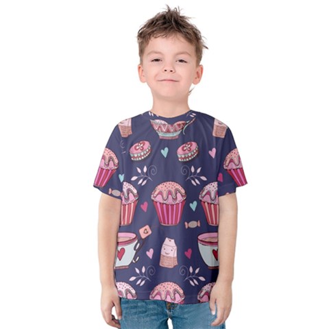 Afternoon Tea And Sweets Kids  Cotton Tee by Bigfootshirtshop