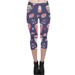 Afternoon Tea And Sweets Capri Leggings  by Bigfootshirtshop