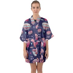 Afternoon Tea And Sweets Quarter Sleeve Kimono Robe by Bigfootshirtshop