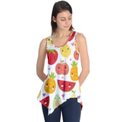 Happy Fruits Pattern Sleeveless Tunic by Bigfootshirtshop