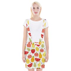 Happy Fruits Pattern Braces Suspender Skirt by Bigfootshirtshop