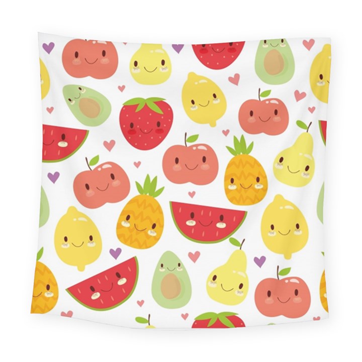 Happy Fruits Pattern Square Tapestry (Large)