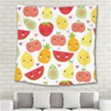 Happy Fruits Pattern Square Tapestry (Large) View2