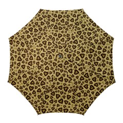 Leopard Heart 01 Golf Umbrellas by jumpercat