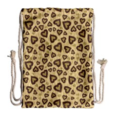 Leopard Heart 01 Drawstring Bag (large) by jumpercat