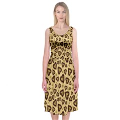 Leopard Heart 01 Midi Sleeveless Dress by jumpercat