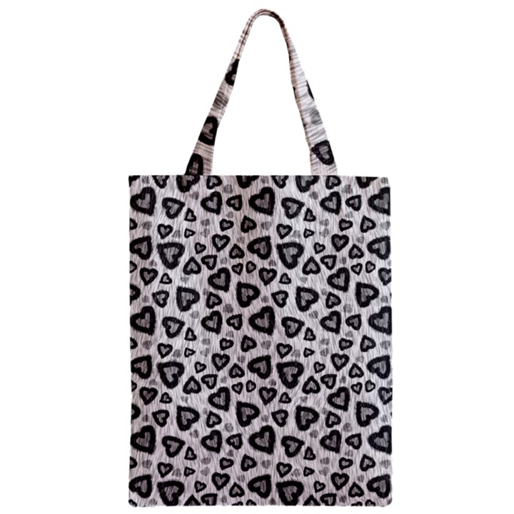 Leopard Heart 02 Zipper Classic Tote Bag