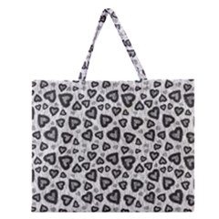 Leopard Heart 02 Zipper Large Tote Bag by jumpercat