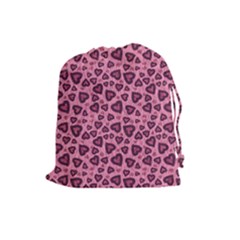 Leopard Heart 03 Drawstring Pouches (large)  by jumpercat