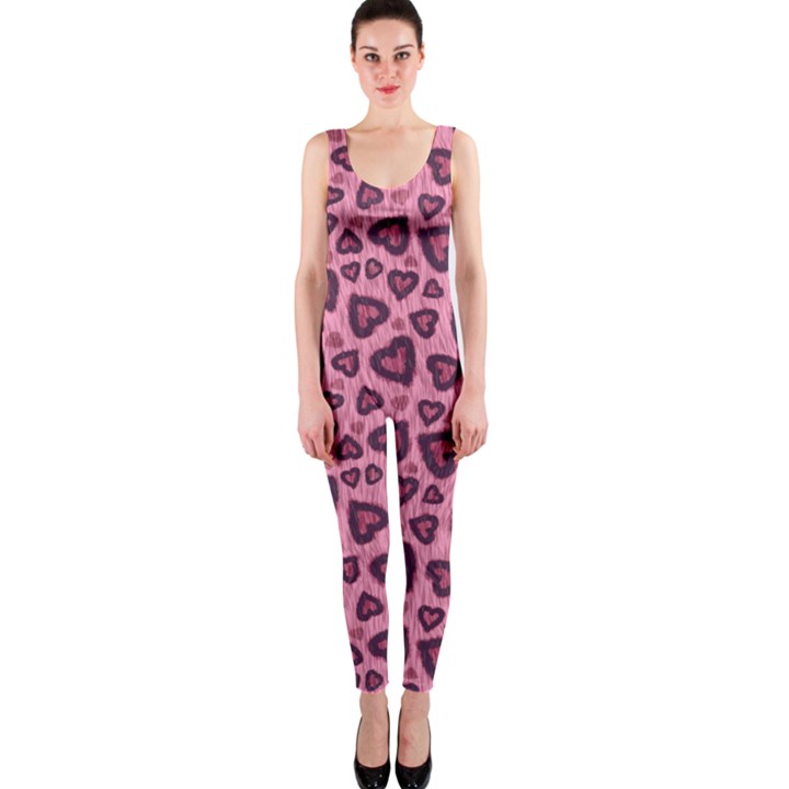 Leopard Heart 03 OnePiece Catsuit