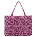 Leopard Heart 03 Zipper Medium Tote Bag View1