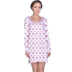 Pixel Hearts Long Sleeve Nightdress by jumpercat