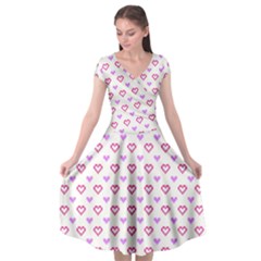 Pixel Hearts Cap Sleeve Wrap Front Dress by jumpercat