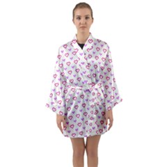 Pixel Hearts Long Sleeve Kimono Robe by jumpercat