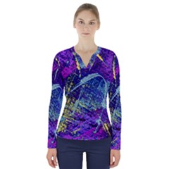 Ink Splash 01 V-neck Long Sleeve Top by jumpercat