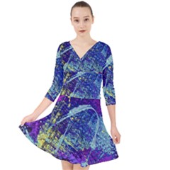 Ink Splash 01 Quarter Sleeve Front Wrap Dress	 by jumpercat